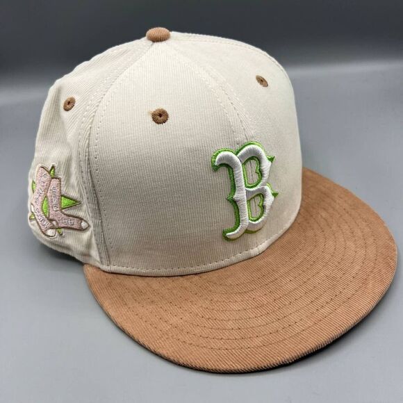 Boston Red Sox Hat Men 7 3/8‎ Brown 59Fifty New Era Fitted Cap New